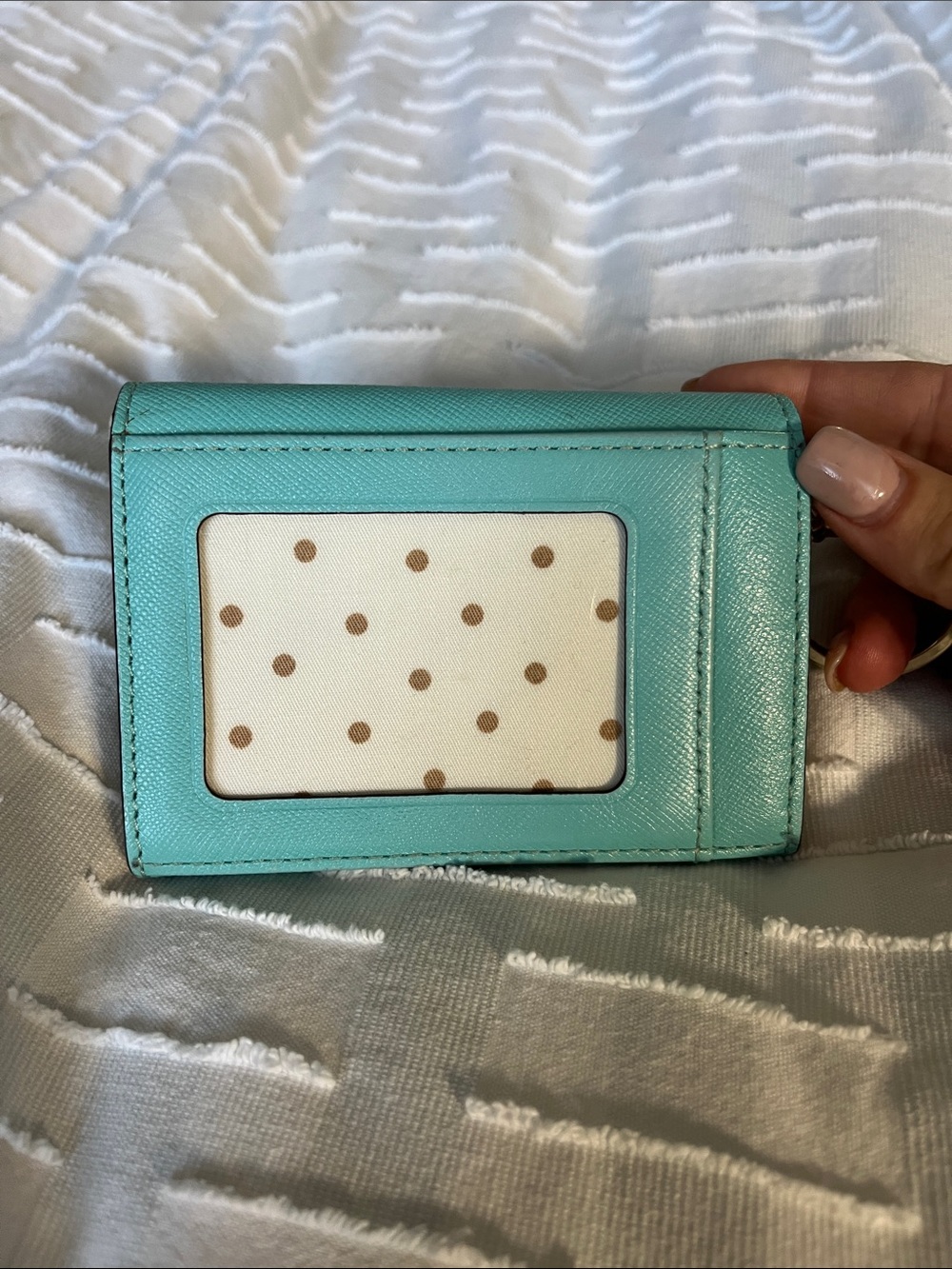 kate spade Turquoise Leather Card Holder with Key Ring - Picture 6 of 11